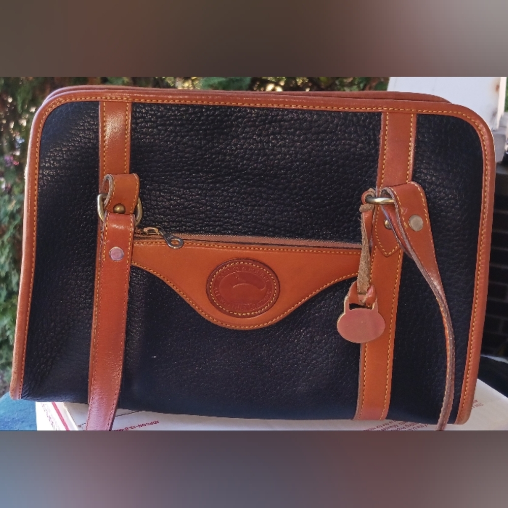 Dooney & Bourke Black and Tan Shoulder Bag
